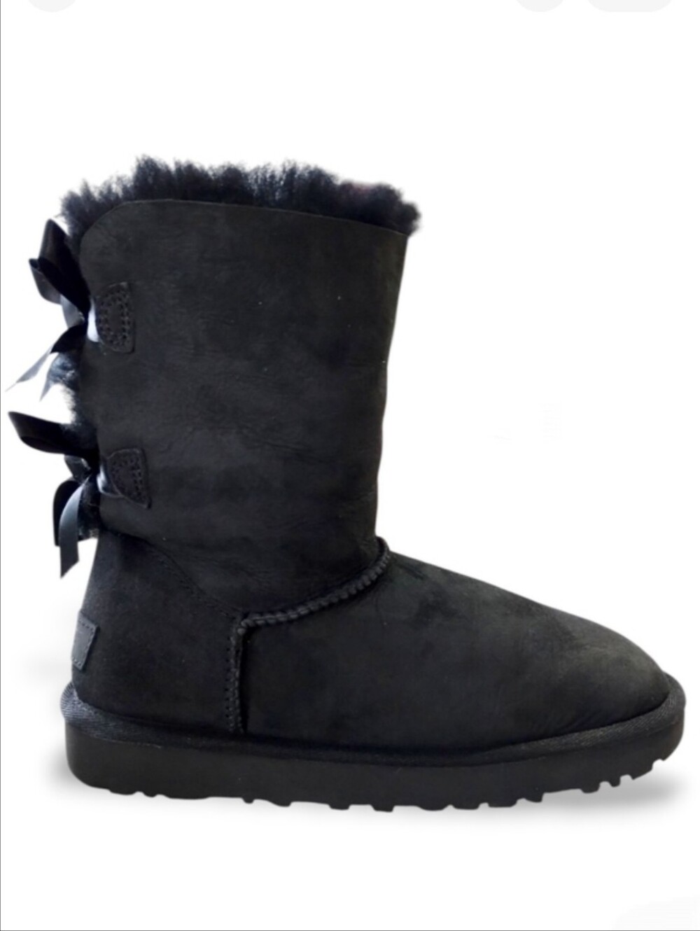 UGG Bailey Bow II Black Suede Boots